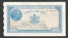 ROMANIA 5000 5.000 LEI 2 MAI 1944 [6] XF foto