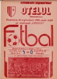 Program meci fotbal OTELUL GALATI - ARIPILE BACAU 22.09.1985