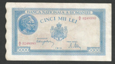 ROMANIA 5000 5.000 LEI 2 MAI 1944 [11] VF+ foto