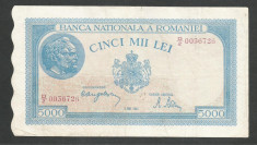 ROMANIA 5000 5.000 LEI 2 MAI 1944 [12] VF+ foto