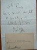 Cartea de vizita si bilet scris de Dr. Nicolae Lupu, membru marcant PNT, 1926