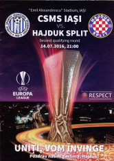 Program meci fotbal CSMS IASI - HAJDUK SPLIT 14.07.2016 Europa League foto