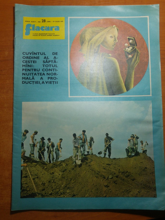 revista flacara 19 iulie 1975-ceausescu la galati,dolj si insula mare a brailei