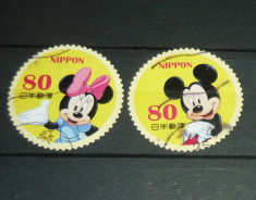 Lot 2 timbre circulate DISNEY Mickey Mouse Minnie JAPONIA 2+1 gratis RBK20723 foto