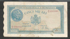 ROMANIA 5.000 5000 LEI 15 DECEMBRIE 1944 [10] P-55 foto