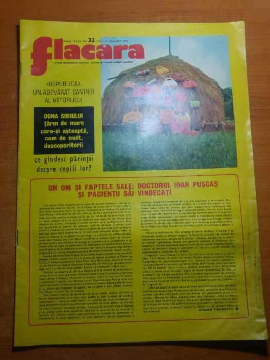 revista flacara 16 august 1975-art si foto ocna sibiului si sudul olteniei