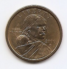 Statele Unite (SUA) 1 Dolar 2000 P - (Sacagawea Dollar) KM-310 (3) foto