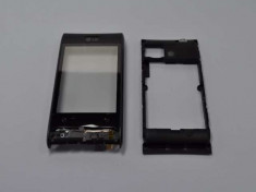 Carcasa LG GT540 Optimus Cu TouchScreen Originala 2 Piese Swap Neagra foto