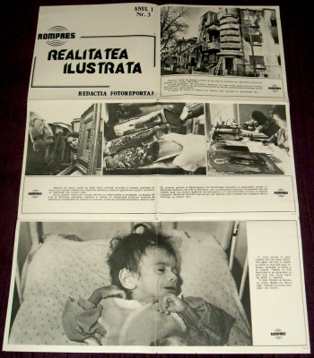 1990 Realitatea ilustrata Nr. 3, ROMPRES 2 foto afise, Revolutie, orfani, saraci foto