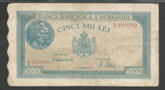 ROMANIA 5.000 5000 LEI 15 DECEMBRIE 1944 [7] P-55 foto