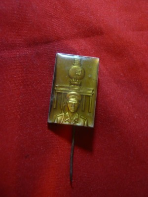 Insigna Granicer DDR ,metal si email , L= 2,7 cm foto
