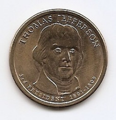 Statele Unite (SUA) 1 Dolar 2007 P - (Thomas Jefferson) KM-403 (2) foto