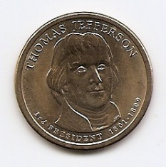 Statele Unite (SUA) 1 Dolar 2007 P - (Thomas Jefferson) KM-403 (6) foto