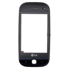 Carcasa Fata Cu TouchScreen LG GW620 Originala Swap Neagra-Argintie foto