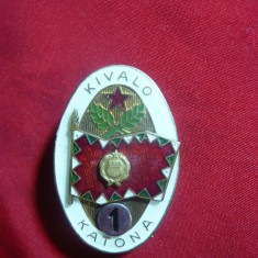 Insigna Merite Militare cl.I Ungaria , metal si email ,h= 4 cm