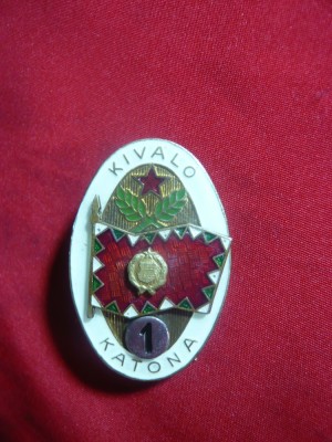 Insigna Merite Militare cl.I Ungaria , metal si email ,h= 4 cm foto