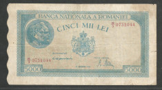 ROMANIA 5.000 5000 LEI 15 DECEMBRIE 1944 [9] P-55 foto