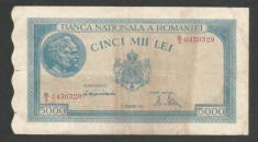 ROMANIA 5.000 5000 LEI 15 DECEMBRIE 1944 [11] P-55 foto