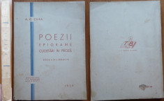 A. C. Cuza , Poezii , epigrame , cugetari in proza , 1939 foto