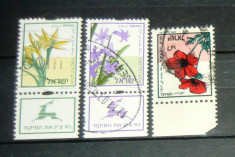 Lot 3 timbre circulate Natura Plante Flori ISRAEL 2+1 gratis RBK20923 foto