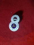 Insigna Spartakiada Studenteasca 1958 Lituania , metal si email ,h= 2,5 cm