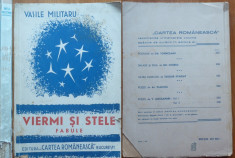 Vasile Militaru , Viermi si stele ; Fabule , 1943 foto