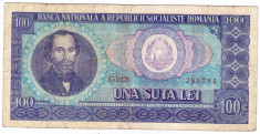 2) Bancnota 100 Lei 1966 portret Balcescu foto