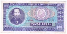 1) Bancnota 100 Lei 1966 portret Balcescu foto