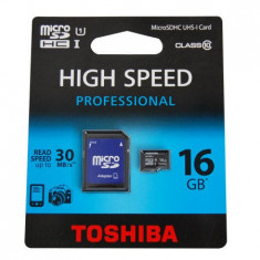 MICRO SD CARD 16GB CLASS 10 CU ADAPTOR TOSHIB foto