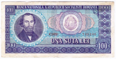 2) Bancnota 100 Lei 1966 portret Balcescu foto