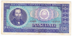 2) Bancnota 100 Lei 1966 portret Balcescu foto