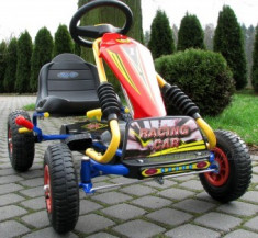 Kart cu pedale si suspensi Baby Mix - Albastru foto