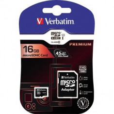 Micro SD card cu adaptor Verbatim Premium 16 GB 44082 foto