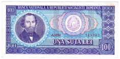 3) Bancnota 100 Lei 1966 portret Balcescu VF+ foto