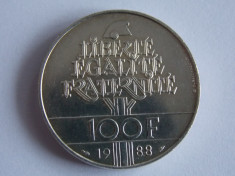 Moneda argint 100 franci 1988 Franta -742 foto
