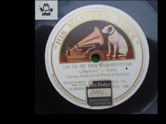 Enrico Caruso disc patefon gramofon His master&amp;#039;s voice DQ 100 stare impecabila! foto