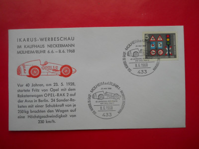 HOPCT PLIC S 477 GERMANIA IKARUS OPEL 2 TRANSPORT 1968 -FDC foto