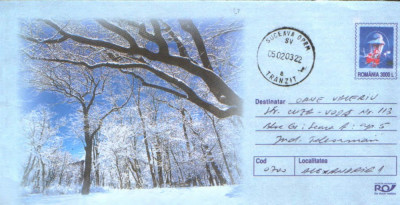 Intreg postal 2002 circulat - Peisaj de iarna foto