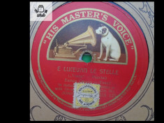 Enrico Caruso disc patefon gramofon His master&amp;#039;s voice DA 125 stare impecabila! foto