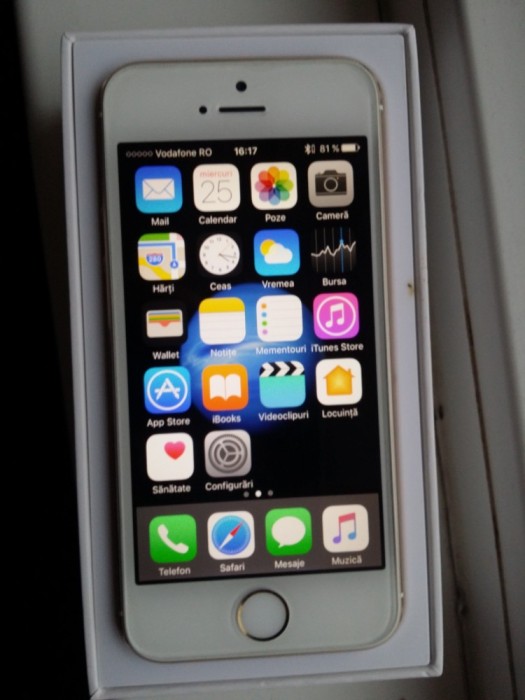 Iphone 5s Gold NEBLOCAT 16 GB Ca Nou Putin Folosit la Cutie Completa Garantie foto mare Iphone 5s Gold NEBLOCAT 16 GB Ca Nou Putin Folosit la Cutie Completa Garantie foto mare