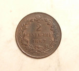 ITALIA 2 CENTESIMI 1867 M / -UNC