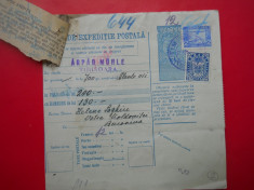 HOPCT DOCUMENT VECHI 2 /FOAIE DE EXPEDITIE POSTALA-TIMBRE FISCALE FERDINAND 1932 foto