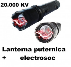 Lanterna POLICE cu Electrosoc 20.000 KV led puteric foto