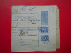 HOPCT DOCUMENT VECHI 11/FOAIE DE EXPEDITIE POSTALA-TIMBRE FISCALE FERDINAND 1932 foto