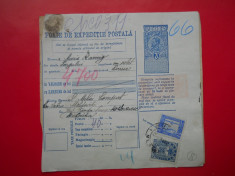 HOPCT DOCUMENT VECHI 8 /FOAIE DE EXPEDITIE POSTALA-TIMBRE FISCALE FERDINAND 1932 foto