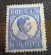 ROMANIA 1930 ? CAROL II, , timbru nestampilat 7.5 LEI, M430 foto