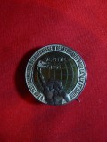 Insigna Festivalul Tineretului, Studentilor pt.Pace Varsovia 1955 , D=2,7 cm