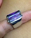 Inel placat cu AUR 18K si Swarovski mov - marimea 6 ,16 mm