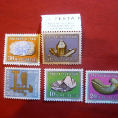Serie Pro Patria Elvetia 1960 Minereuri , 5 valori