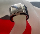 unisex-Inel barbati INOX cu PIELE / ghiul- VERIGHETA marimea 8,18 mm